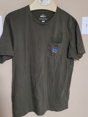 💜2 for $10💜 Bundle and save Olive Green Short-Sleeve Pocket Tee with NY Patch